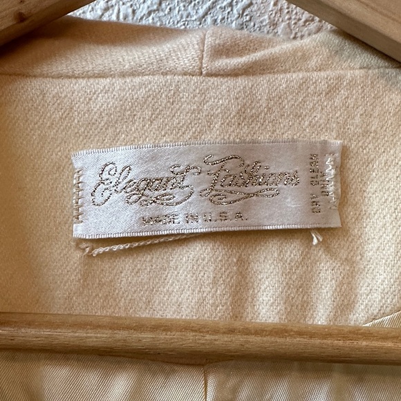 VTG 100% pure merino wool Cream Pea Coat - Picture 3 of 10